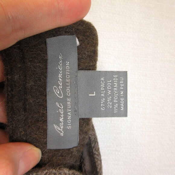 Daniel Cremieux Reversible Alpaca Wool herringbone Coat Size L Muted Light Brown - Picture 4 of 11